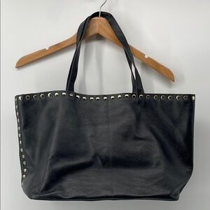 Laggo Leather Remy Studded Tote Bag in Black A15